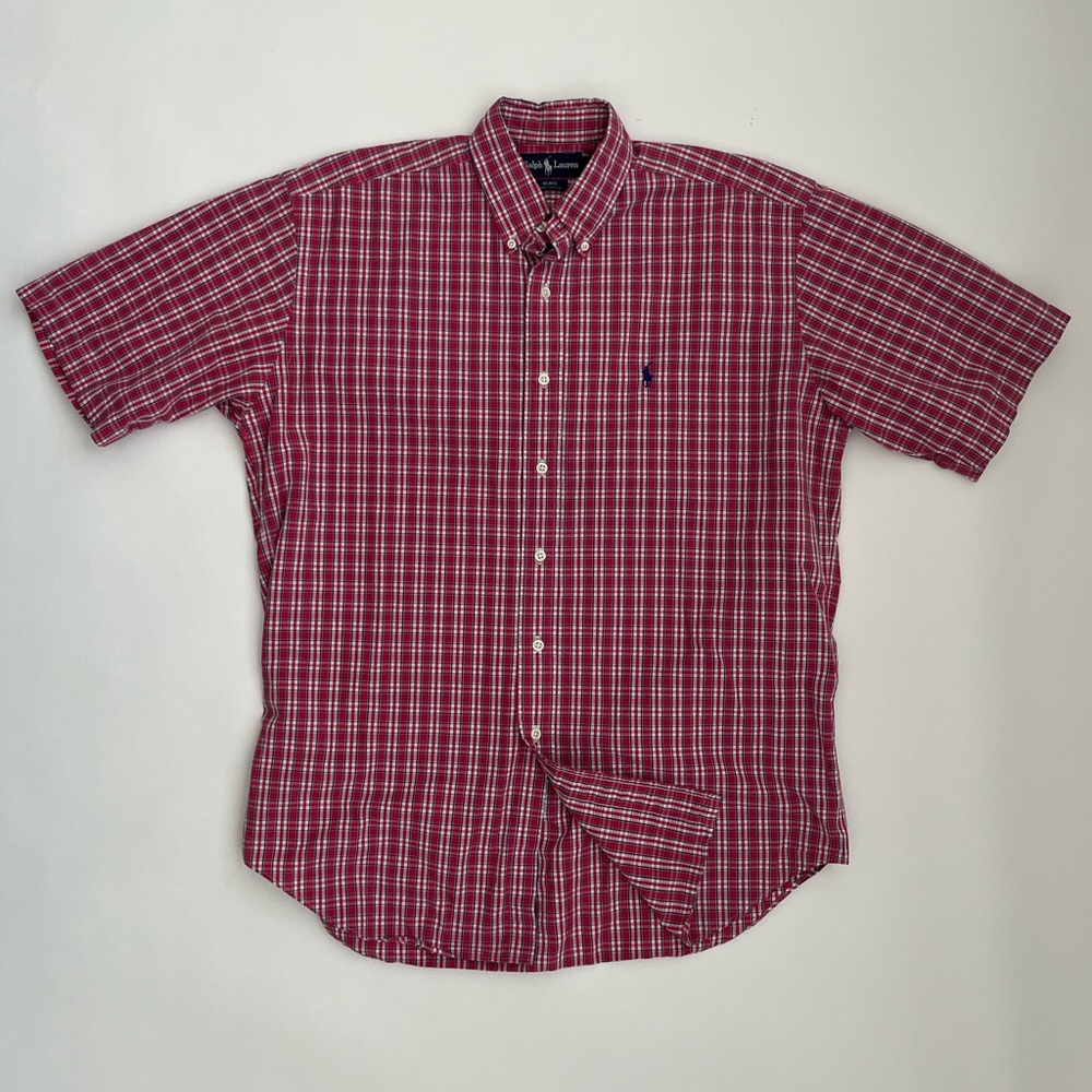 Ralph Lauren men’s Blake fit red plaid short sleeve shirt